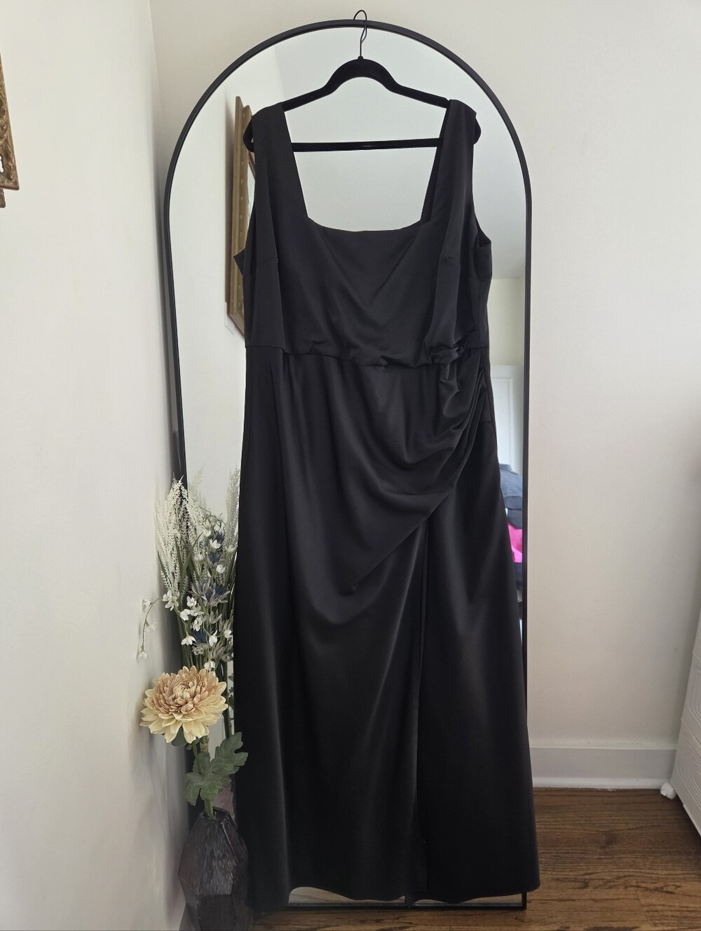 Lulus Black Satin "Red Carpet Romance" Dress